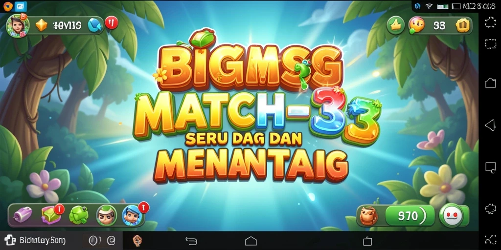 Tampilan gameplay BIGMSG dengan elemen Match-3 yang menarik dan penuh warna.