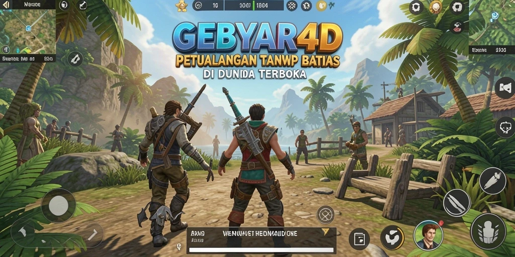 Tampilan screenshot GEBYAR4D menampilkan petualangan seru di dunia terbuka.