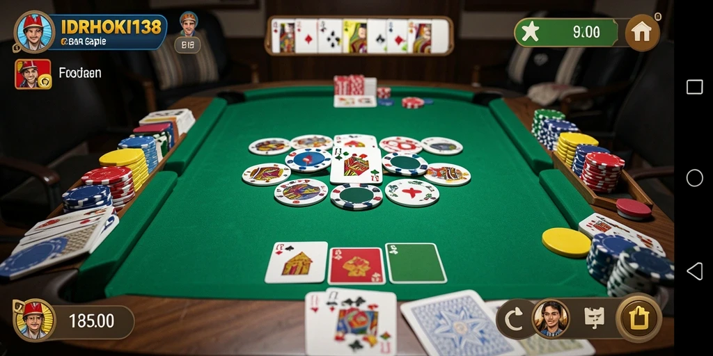Screenshot gameplay Gaple yang seru dan interaktif di IDRHOKI138.