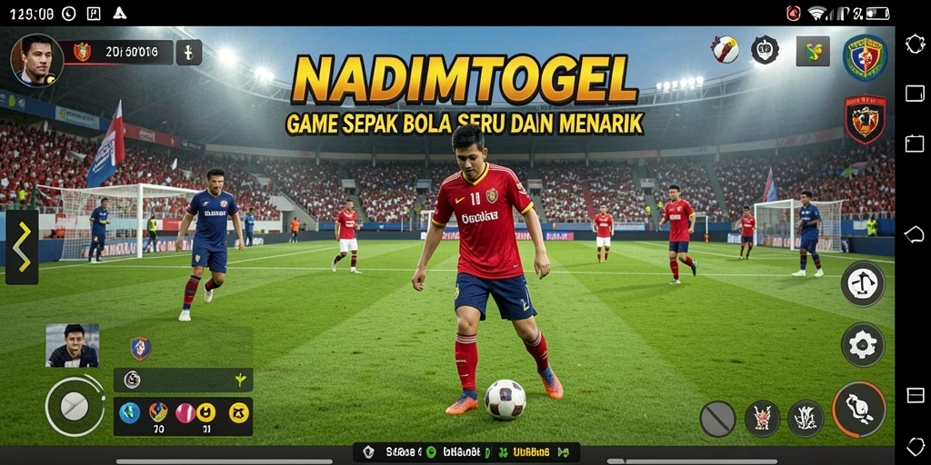 Tangkapan layar dari gameplay seru NADIMTOGEL featuring aksi sepak bola.