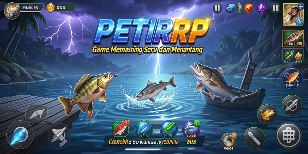 Gameplay PETIRRP menampilkan aksi memancing yang mendebarkan dan realistis.