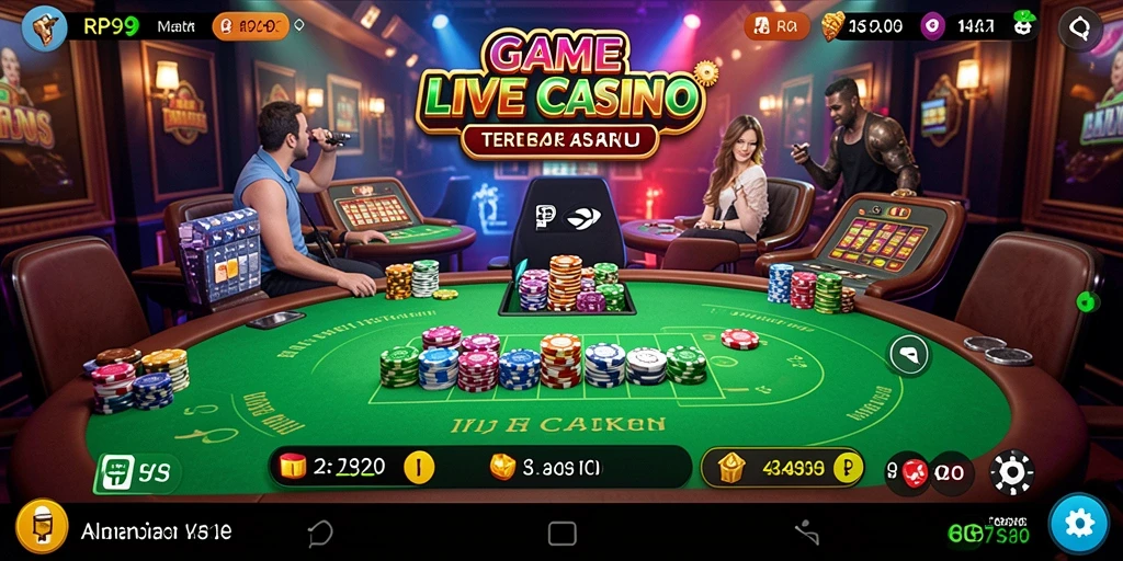 Tampilan menarik dari gameplay Live Casino di RP99 yang memikat.