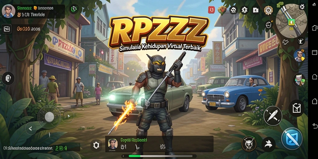 Tampilan gameplay RPZZZ yang menarik dengan desain karakter dan lingkungan yang detail.