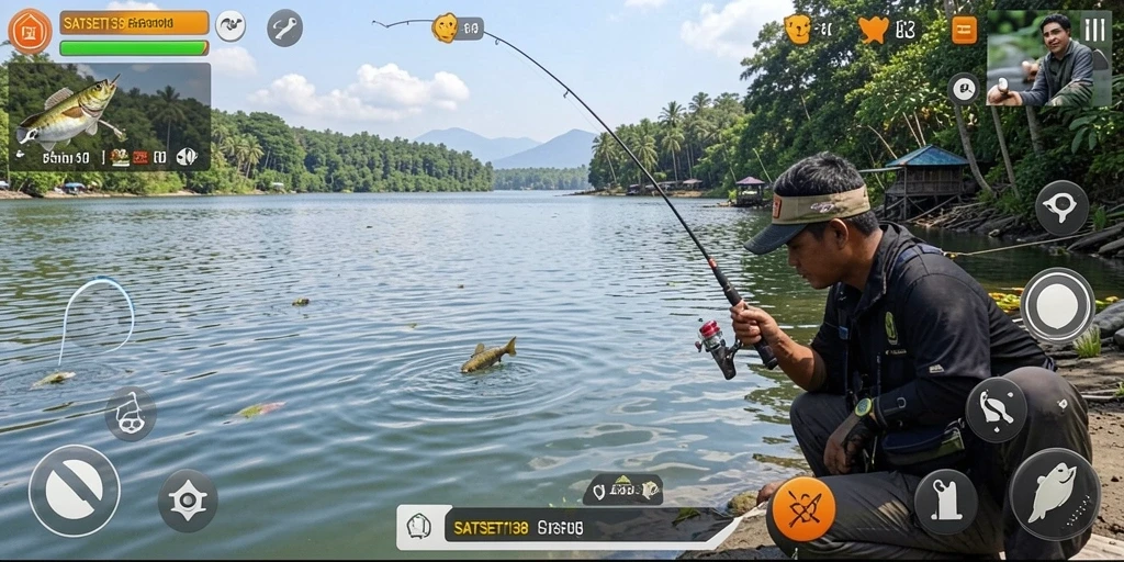 Tampilan gameplay SATSET138 dengan aksi memancing yang seru.