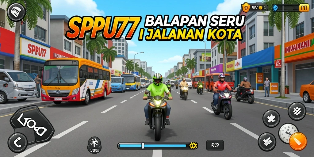 Tampilan menarik dari balapan motor di jalanan kota.