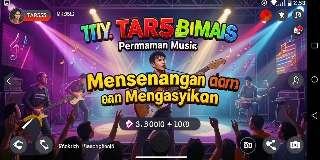 Screenshot TAR555 menampilkan pemain menikmati gameplay musik yang seru.